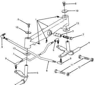 Front Axle And Connections Diagram and Parts List for 1320 147008-207400-130232100-131232F100-139232100 Cub Cadet Lawn Tractor